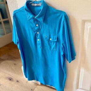 Criquet Classic Players Shirt in Turquoise, Men's Size Large